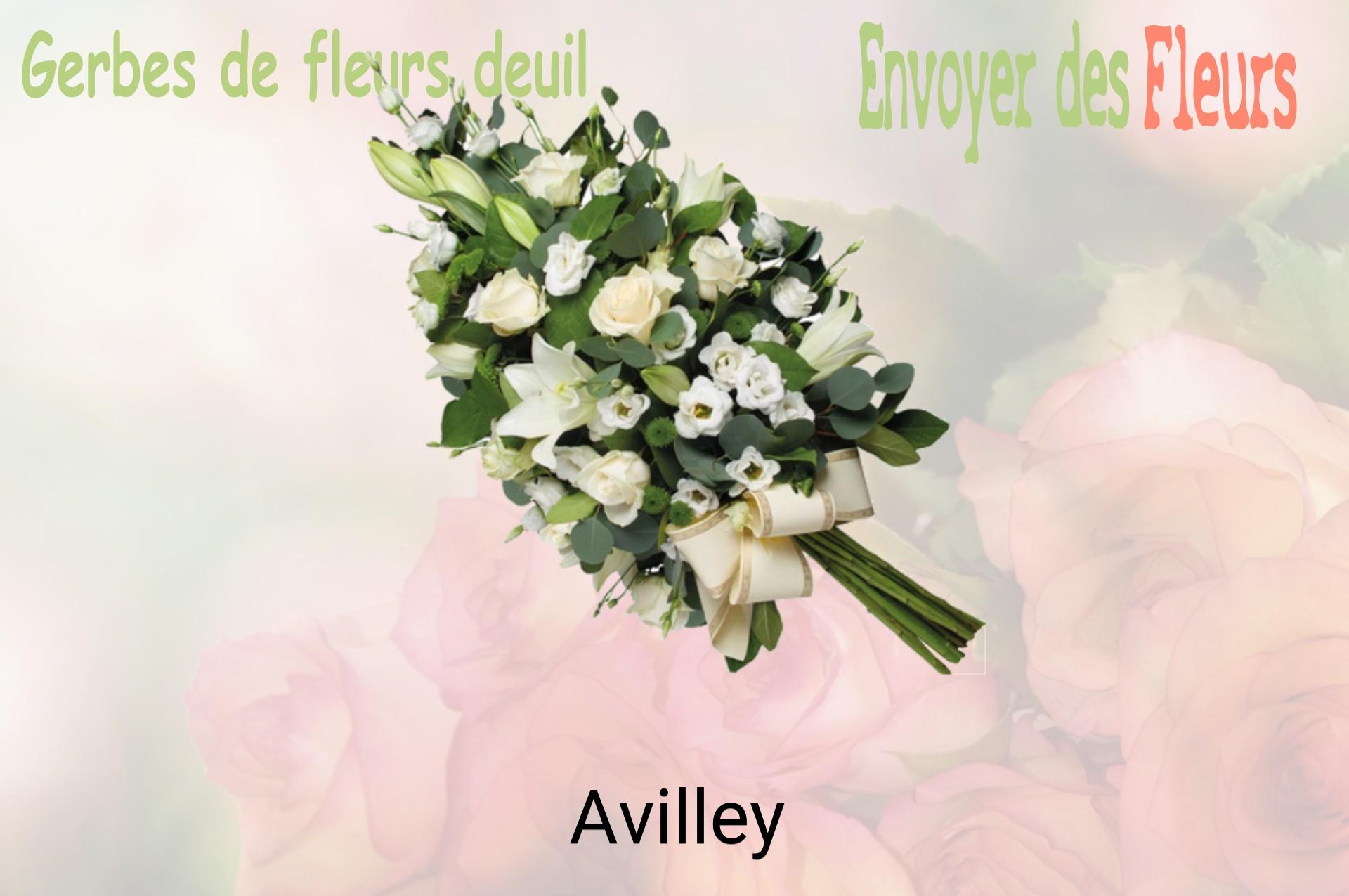 Gerbe de fleurs de deuil livrée à Avilley